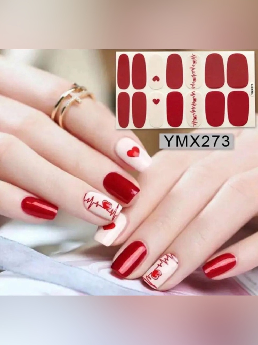 $2 Red Heart & ECG Nail Wraps $2 WITH ANY $10 Order OR MORE
